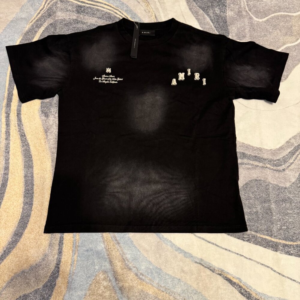Amiri Collegiate Black Tee Mens Size Medium or Large